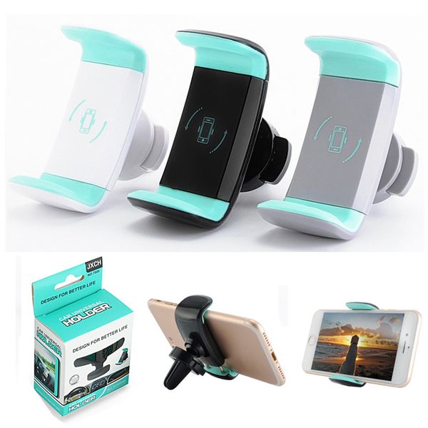 

Mini Air Vent Car Mount Phone Holder 360 Rotating Clip Stand Cellphone For iphone X 8 Samsung S8 GPS with Retail package
