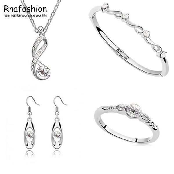 

wholesale jewelry sets pendants necklaces dangle earring ring & bracelet/bangle silver plated chain fashion stlye for women, Slivery;golden