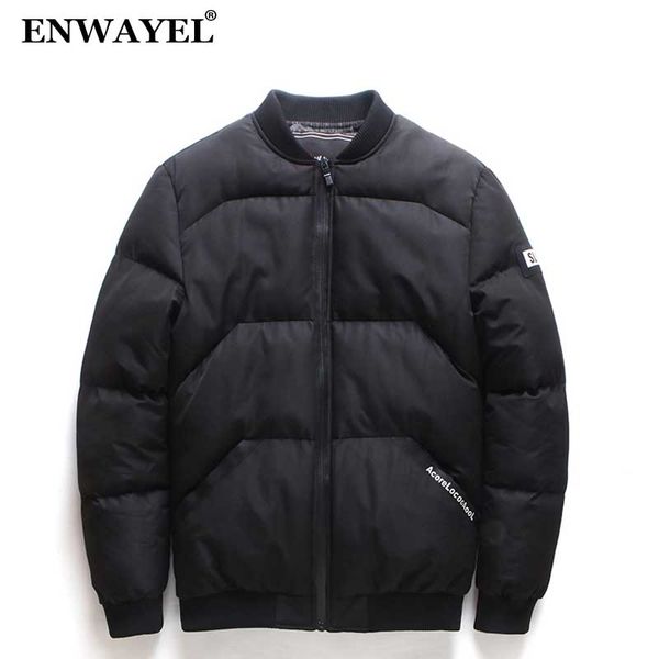 

new 2018 autumn winter jackets men parka quilted padded wadded windbreaker male mens jackets coat parkas overcoat 6700, Black