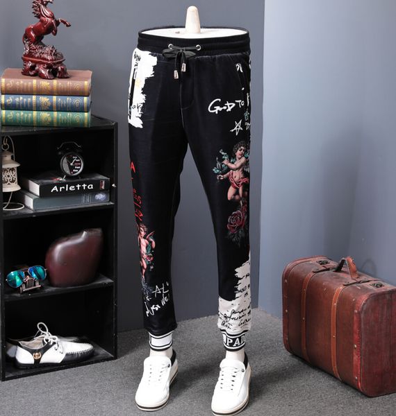 

sweatpants streetwear casual trousers male fitness pants 2019, Black