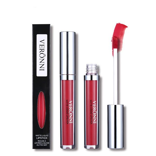 

120 pcs/lot dhl 13 colors veronni brand waterproof matte lip gloss super lasting pigment makeup clear liquid lipstick set nude lipgloss