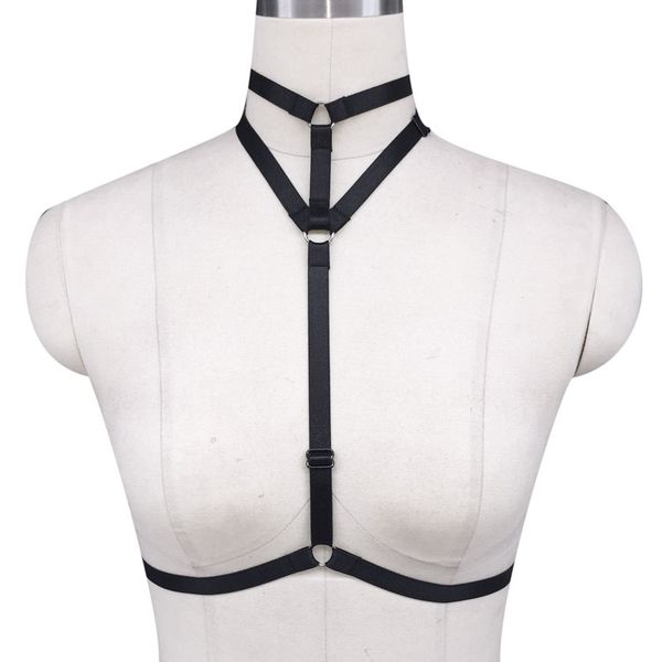 

exotic apparel black women body harness cage bra gothic harajuku lingerie handmade body harness cage bra, Black;white