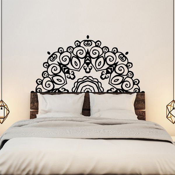 Large Headboard Wall Sticker Wall Mural Bed Bedside Mandala Vinyl Decals Kids Room Bedroom Giant Headboard Flower Home Decor Canada 2019 From Fst1688