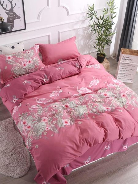

3/4 pcs home bed necessaries sweet floral bird pattern duvet covers