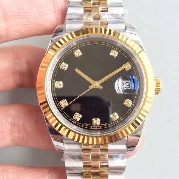 

watch men's luxury brand just style 41mm stainless steel sapphire glass automatic mechanical movement, Slivery;brown