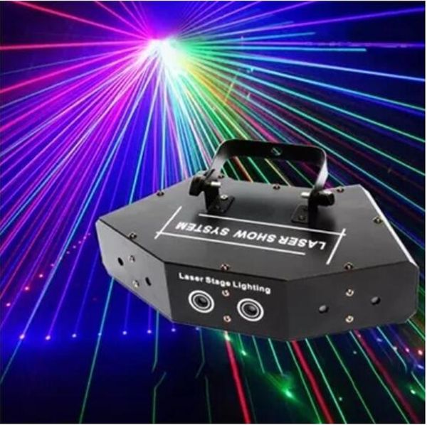 

dj lights led stage light red green and blue six eyes scanning laser lights ktv rooms full color laser lights dj equipment