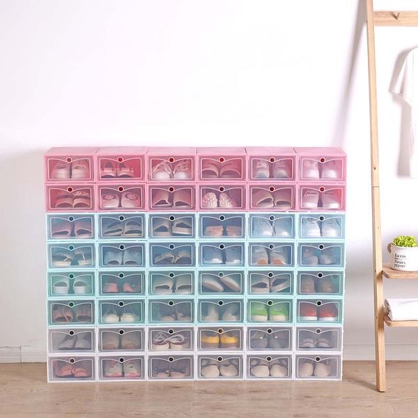 

New tran parent pla tic hoe torage box japane e hoe box thickened flip drawer box hoe torage organizer