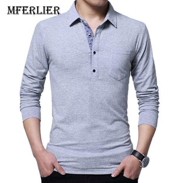

mferlier men shirt cotton spandex plus size 4xl 5xl long sleeve shirt men 4 colors, White;black