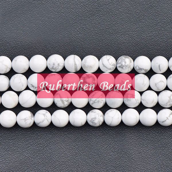 NB0015 Branco Natural Howlite Beads Atacado DIY Pulseira Beads Na Moda Quantidade Solta Pedra 8mm Rodada Beads para Fazer Jóias