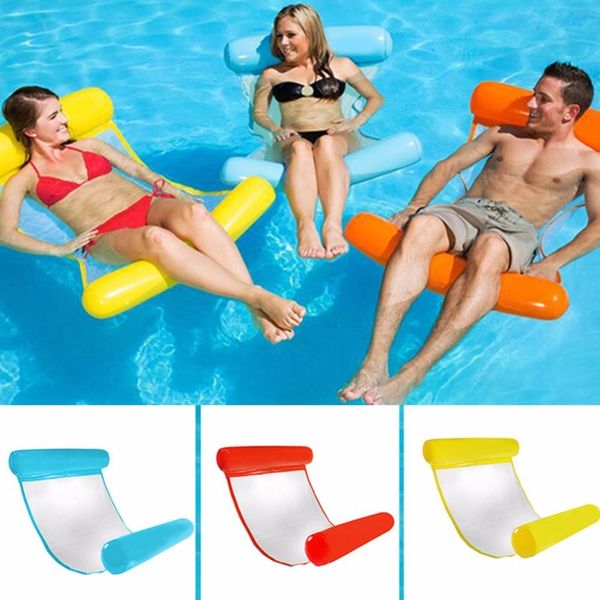 

summer pvc floating water hammock float lounger inflatable floating bed beach swimming pool lounge float bed chair kids adults