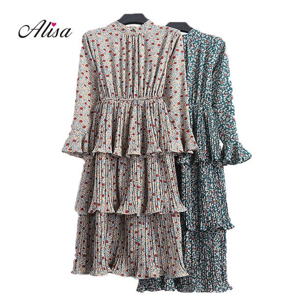 

new women casual dress vestidos 2018 fashion spring summer vintage floral print long robe femme 2018 ladies basic chiffon dress, White;black