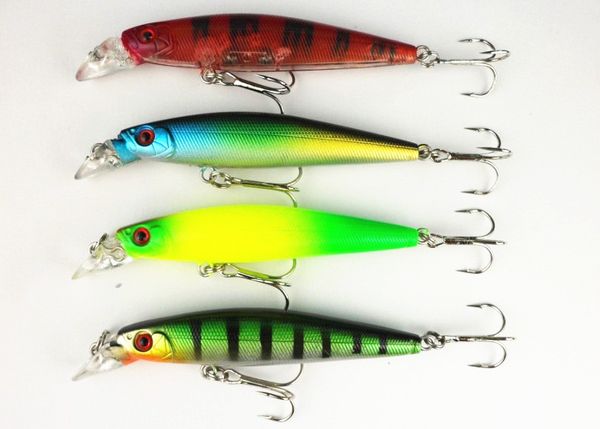 

4pcs 10.5cm-9.5g 3d minnow bait with treble hook hard bait life-like swimbait fishing lure