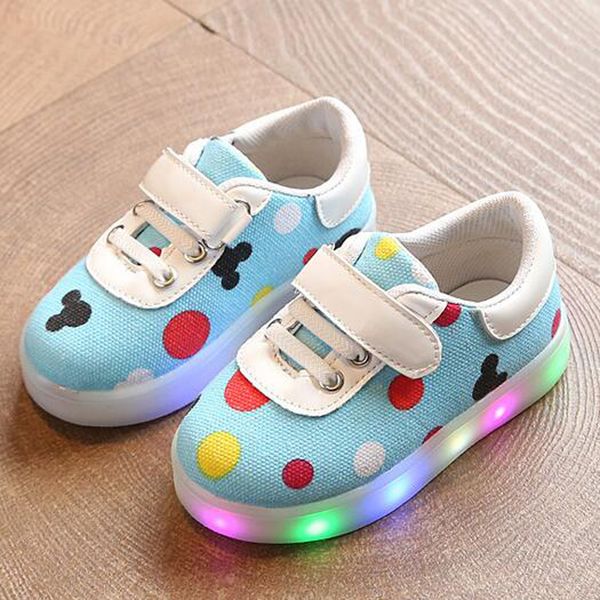 

13.5cm-18.5cm quality led light kids fashion breathable boys girls leisure shoes children casual shoes with light baby skateboarding shoes, Black