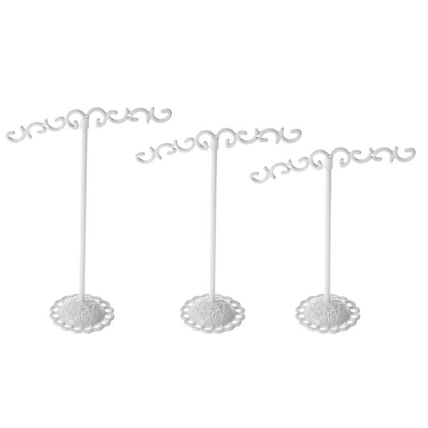 

3 pcs metal jewelry display tree earrings necklace bracelet organizer jewellery rack holder stands for decoration, Black;white