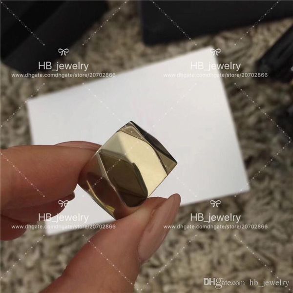 

popular fashion brand high version golden lingge ring for lady design women party wedding luxury jewelry for bride with box, Silver