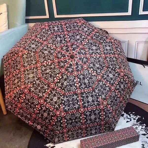 

Free Shipping Vintage Printed Rain Umbrella Women and men Anti UV Parasol Folding Umbrella Outdoor Sun Rain C903