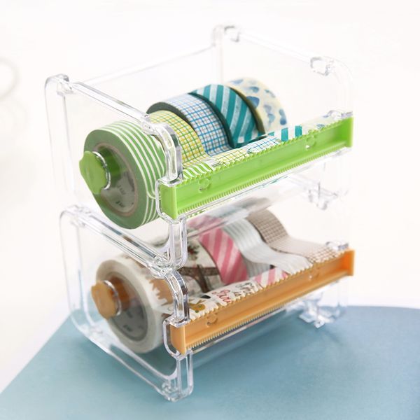 

4 pcs/lot mini paper tape dispenser two type tooth cutter holder table organizer stationery items office school supplies f071