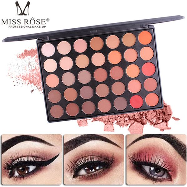 

miss rose 35 color eyeshadow palette shimmer glitter smoky eye shadow powder maeyeshadow cosmetic make up pallete set