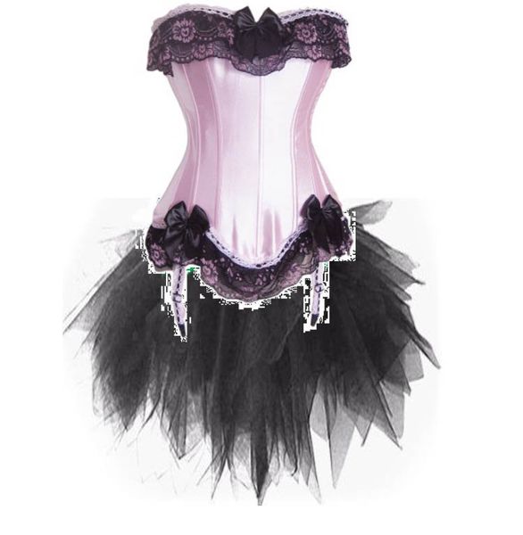 

ng walsonstyles 8811 pink burlesque corset & tutu fancy dress costume can can outfit instyles, Black;white