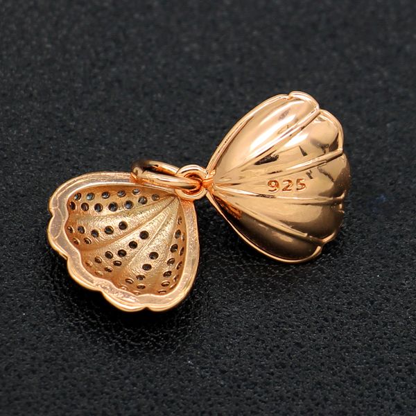 

fashion pearl pendant necklace shell-shaped copper pearl cage pendant (pearl to be purchased separately), Bronze;silver