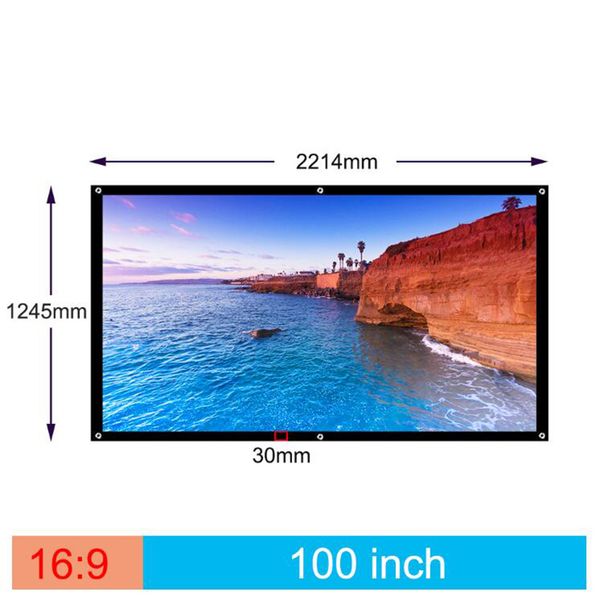 

100 Inch 16:9 Outdoor Simple Portable Projector Screen For projector Travel Front & Rear projection screen Night