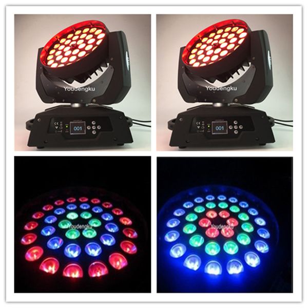 2 шт. 36 * 10W 4-в-1 RGBW Mixing Color DMX ZOOM LED движущаяся голова мытью лигрей мытью масштабирование света