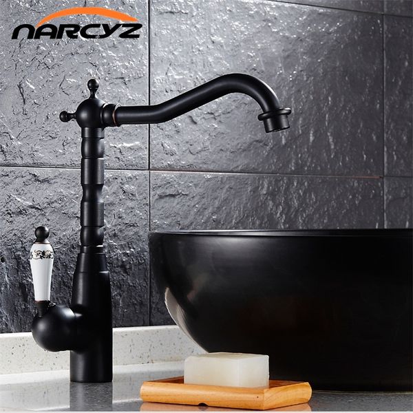 

newly blackened faucets kitchen brass retro faucet bathroom basin mixer deck mounte swivel spout black faucet b3251