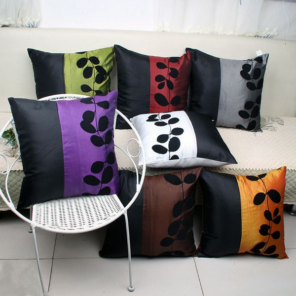 Hot Color Blocking Pillow Case 45cm Flocked Pillowcases Silk Like