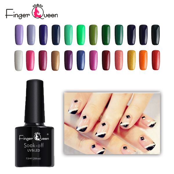 

fingerqueen manicure 7.5ml new gel nail polish fashion nail lacquer soak off color for women professional long lasting nails, Red;pink