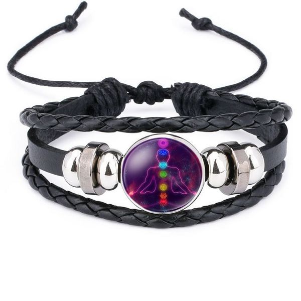 

fashion yoga 7 chakra leather noosa chunk 18mm metal sanp button bracelet diy ginger snap button statement jewelry, Golden;silver