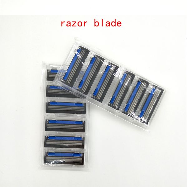 

6 pcs/lot three layer razor blade men safe blue shaving razor 3 blades shaver standard close smooth skin trimmer high quality