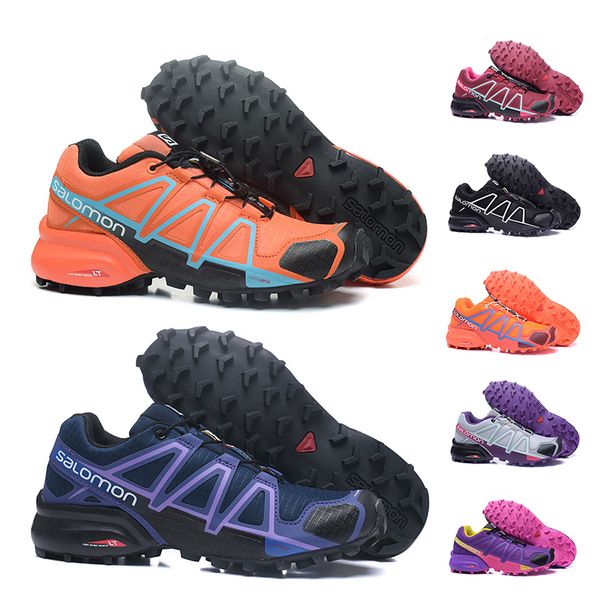 

2019 new womens sneaker outdoor moisture-proof shoes speedcross 4 cs iv orange dark blue pink purple female camping & hiking sports shoes