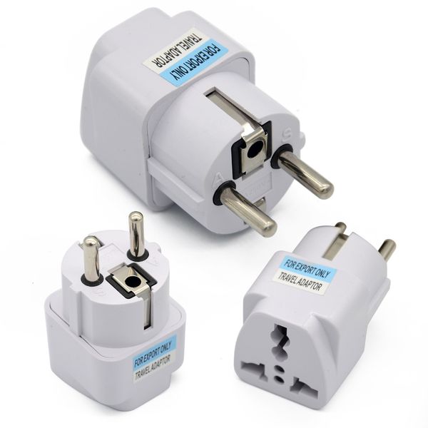 

100pcs new arrival 2018 price universal uk us au to eu white european charger power socket plug power adapter travel converter