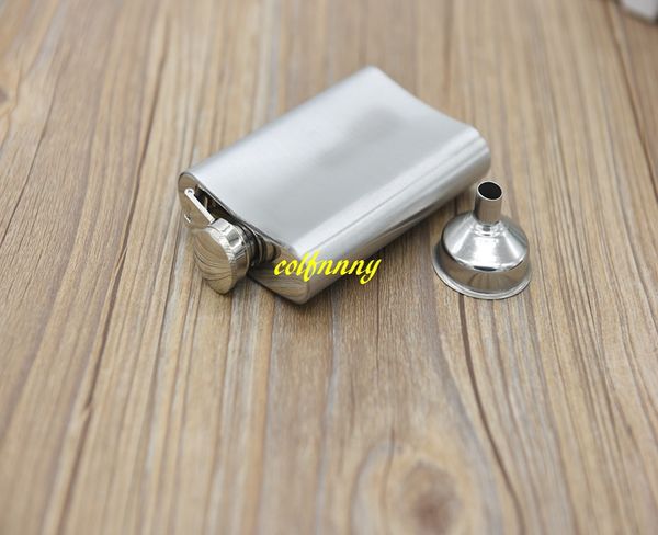 

300pcs/lot fast shipping portable 4oz stainless steel hip flask pocket liquor bottle with funnel men's gift