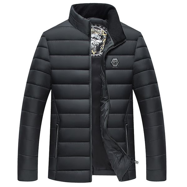 

2018 new winter cotton warm thick parkas jacket men fashion casual stand collar outerwear male l-4xl autumn black coat man wfy13
