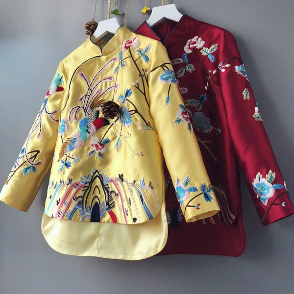 

cheongsam qipao quilted coat jacket for women, Red