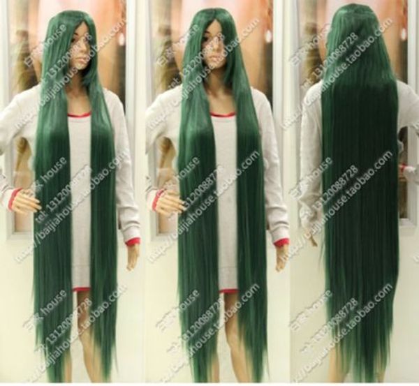 

new wig 150cm about 60 inch dark green wig long straight wig, Black