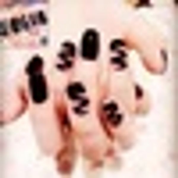 

fashion french personality black nude 3d short fake false nails sticker