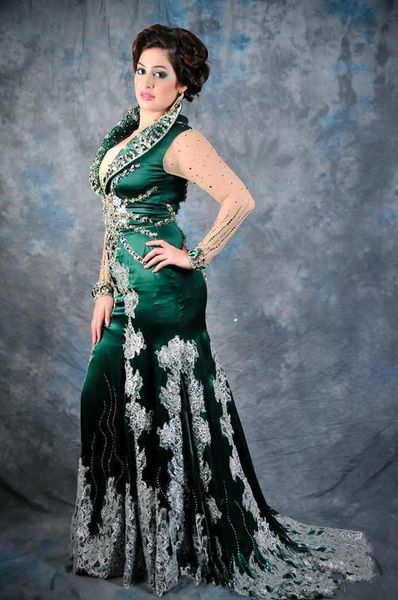 

изумрудно-зеленый арабский кафтан вечерние платья с длинными рукавами и аппликация кружева атласная абая дубай шифон пром платья турция, Black;red