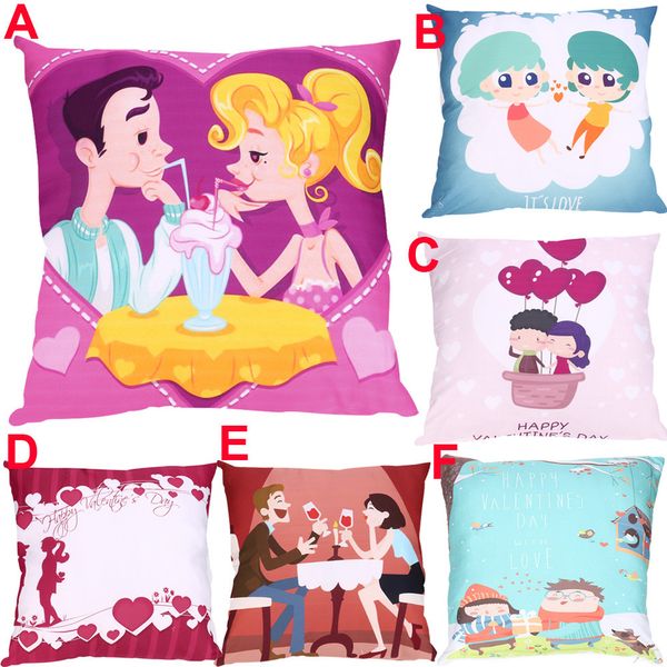 

valentine's day print pillow cover polyester bedroom soft cushion home droship comfortable decor 45cm*45cm 10jul 16 pillow case