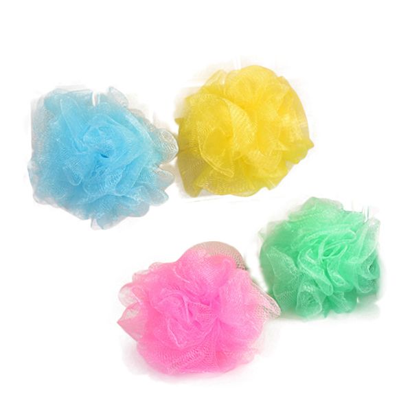 Commercio all'ingrosso Nuova maglia colorata nylon fiore da bagno Bathing Spa Doccia Scrubber palla da bagno lavaggio colorato Spazzole da bagno Spugne 8g lin2231