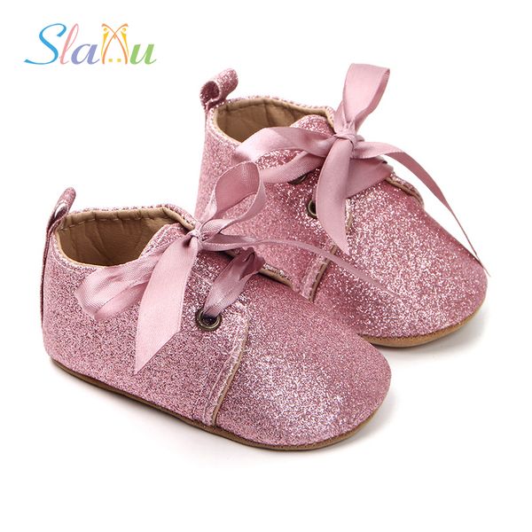 

0-1t baby shoes newborn girls soft sole pu leather lace sequin shoes toddlers first walkers moccasins