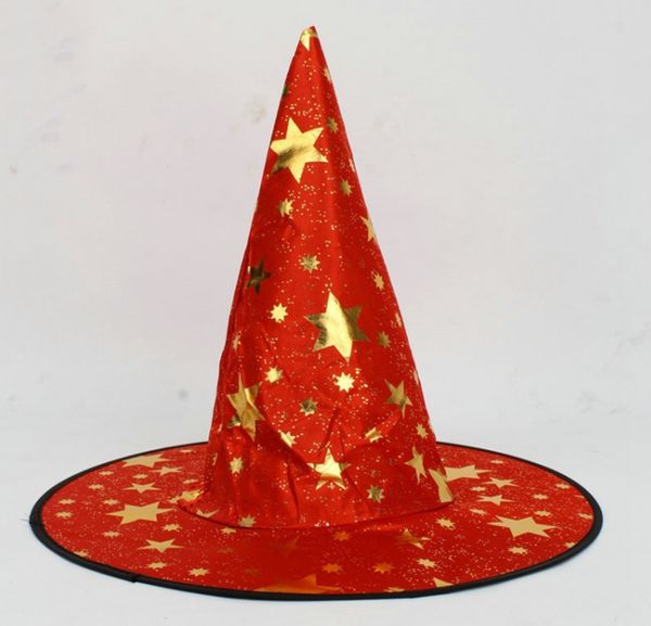 Chapéu de bruxa Traje Acessório Hexagonal Estrelas Impressão Cap Props Festa Suprimentos Acessórios de Halloween Por Atacado