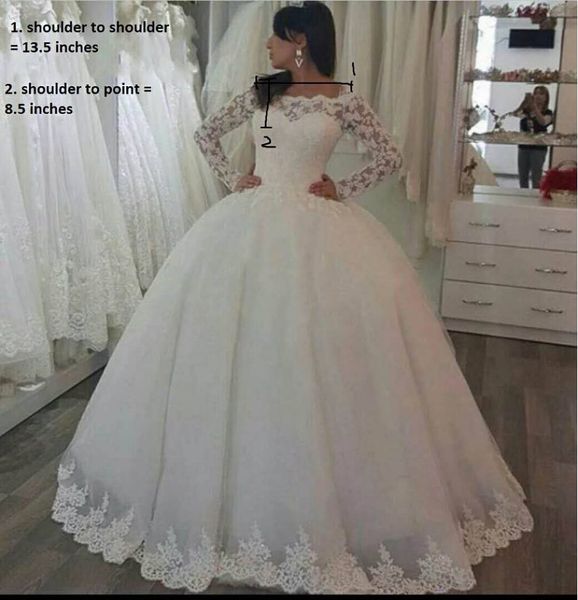 

2018 elegant luxury wedding dress wedding gown with sleeves, White