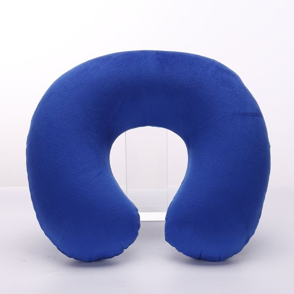 

1pc new u shaped travel pillow car air flight inflatable pillows neck support headrest cushion soft nursing cushion black