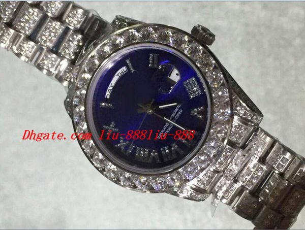 

Luxury watche 2018 36mm white gold watch iced out 24 carat diamond automatic fa hion brand men 039 watch wri twatch
