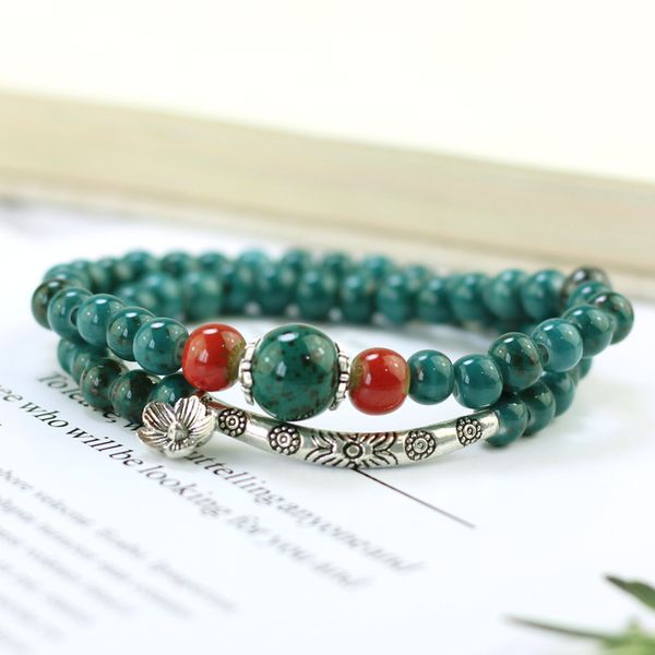 

boho vintage charm bracelet charms ceramic bead bracelets bangle of jewelry wholesale women's, Black