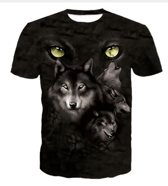 

new arrival men/women green pupil many wolf 3d printed t-shirt summe style fashion casual t-shirt s-xxxxxxxl u554, White;black