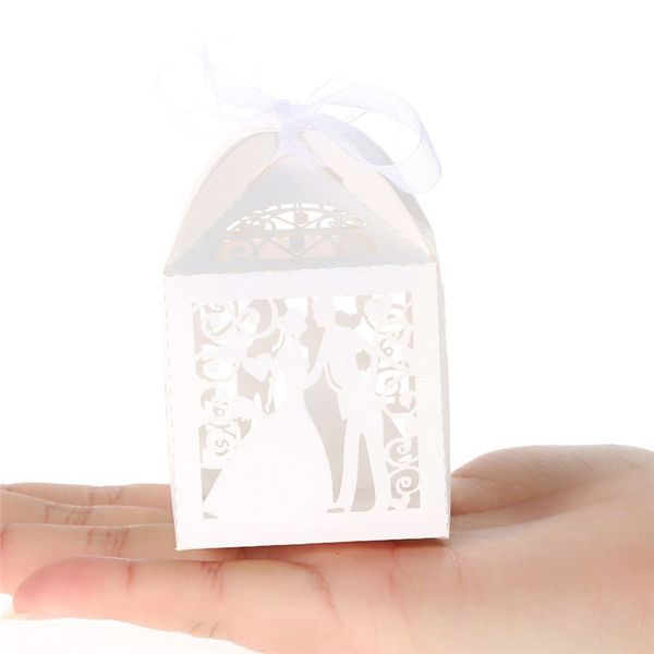 

european wedding favor white purple green bride groom laser hollow out candy box gift chocolate packaging party decor supplies