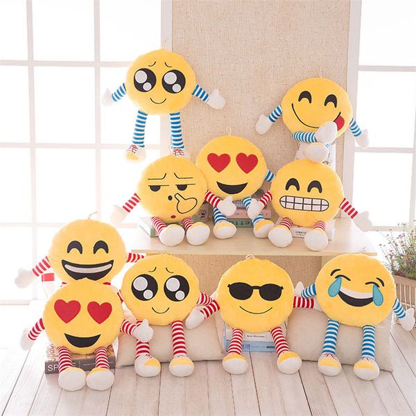 

50cm styles soft emoji emoticon round cushion pillow sofa stuffed plush toy doll emoji pillow puppets toys t1i401